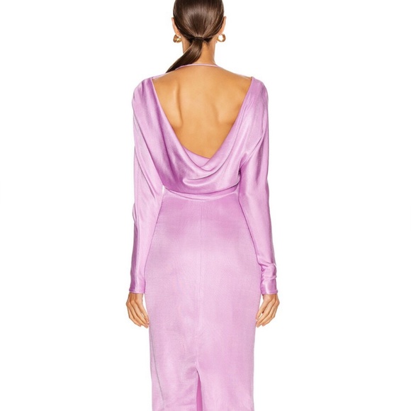 Cushnie Lilac Knit Bodycon Back Cowl Dress - Size 0 - NWOT - Picture 5 of 13